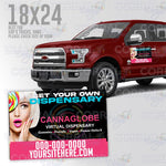 Cannaglobe Car Magnets Black