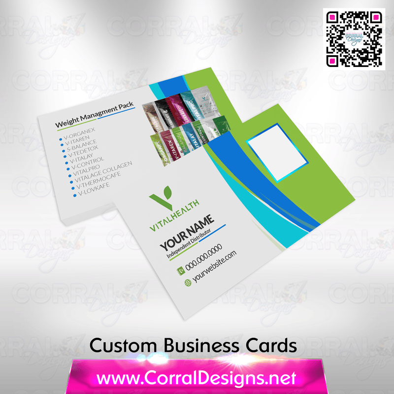 Vital Health Business Cards blue-green photo