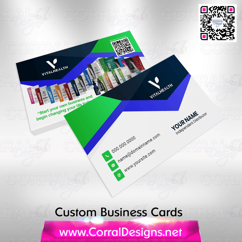 Vital Health Business Cards Blue Green