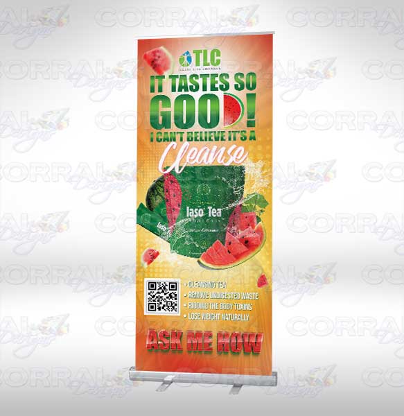 TLC Iaso Tea Watermelon Retractable Banner
