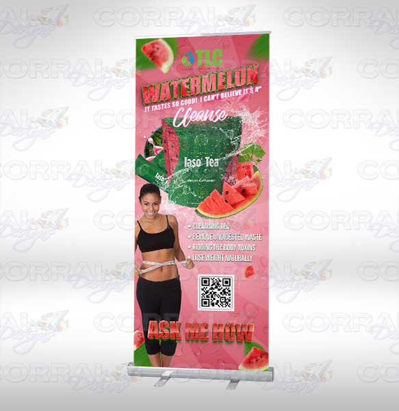 TLC Iaso Tea Watermelon Retractable Banner