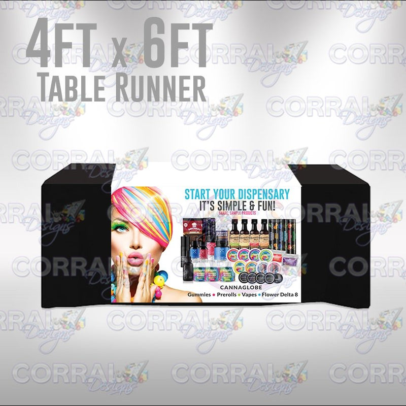 Cannaglobe White Table Runner