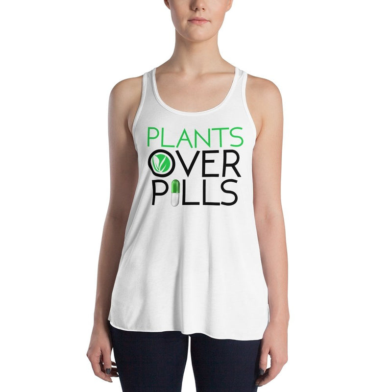 Plants Over Pills Women's Flowy Racerback Tank