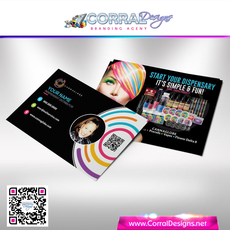 Cannaglobe postcards black