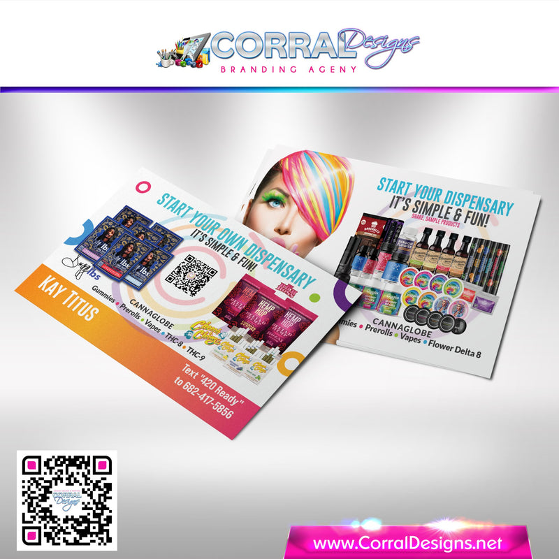 Cannaglobe postcards with Snoop products