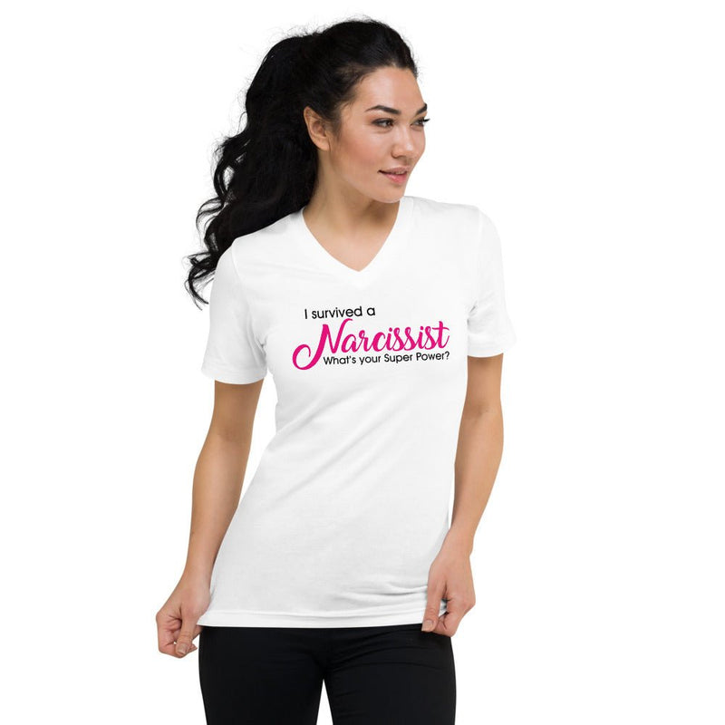 Unisex I Survived a Narcissist V-Neck T-Shirt