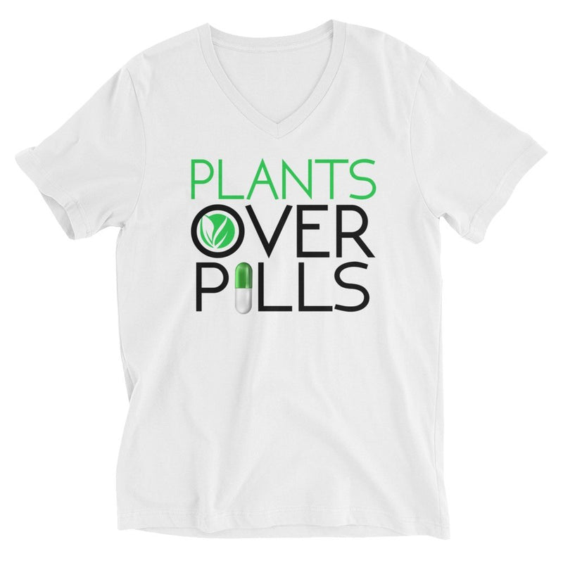 Plants Over Pills Unisex Short Sleeve V-Neck T-Shirt