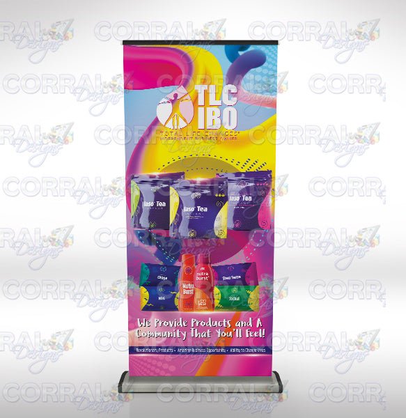 TLC Iaso Tea Pink Premium Retractable Banner