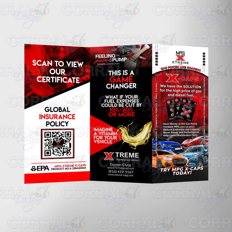 Xtreme MPG Trifold Brochure XCaps Corral Designs